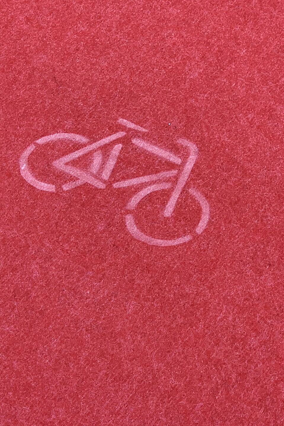 Fahrradsymbol Roter Teppich mit Fahrradsymbol